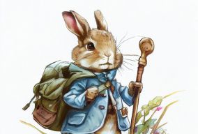 拟人化可爱的兔子冒险家