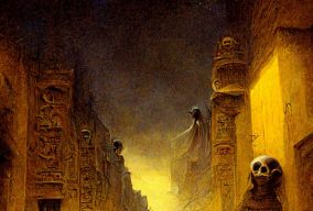 埃及镀金缟玛瑙噩梦般的街景