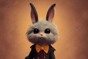 可爱的人形吸血鬼小兔子