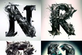 3D字母N设计