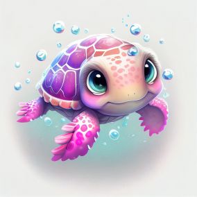 可爱的粉红色小乌龟