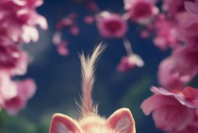 可爱的粉色狐狸宝宝