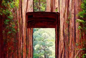 大红杉树上的门
