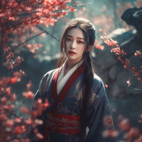 [V5] 中国剑客风格年轻美丽的女孩