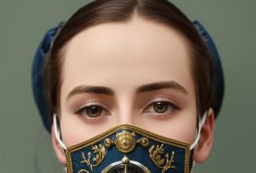 维多利亚时代口罩的女人