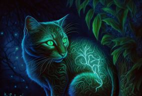 夜晚闪亮的铀猫