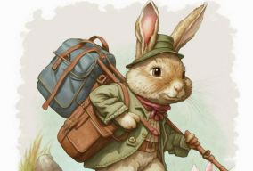 拟人化可爱的兔子冒险家