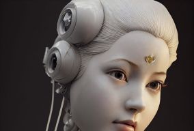 美丽的机械女神人形机器人