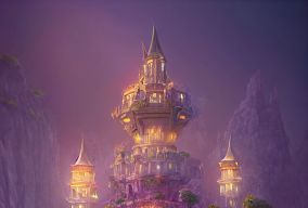 神奇的漂浮城市达拉然的紫罗兰城堡