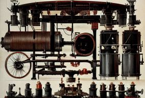 十九世纪蒸汽动力机器人的全扫描插图