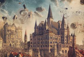 从太空中看到的中世纪欧洲城市人群