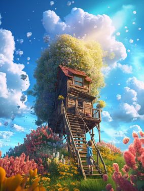 [V5] 小男孩穿过木梯爬到天堂的糖果屋