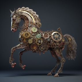 [V5] 一匹由古董钟表机械装置制成的机械马