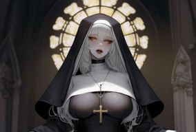 修女式服装的女性