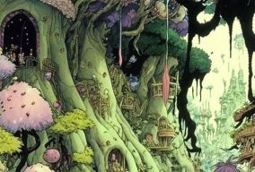太空女巫居住在神奇的粉彩森林家中