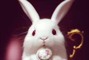 可爱的大白兔的肖像