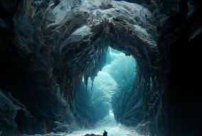 幻想冰洞里潜伏着巨大的生物