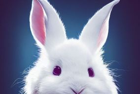 可爱的白兔肖像