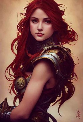 美丽迷人的红头发女战士