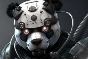 半机械人忍者金属齿轮实心熊猫