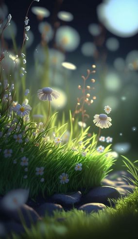 [V5] 小草地上散落着白花