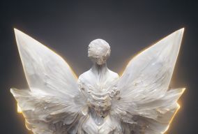 一个美丽天使的大理石雕塑
