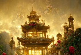 华丽的金色中国宫殿