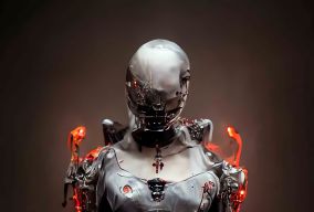 恶魔礼服的女性机器人
