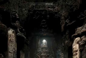 大型邪恶的地下废墟寺庙