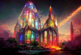 一座彩色玻璃制成的幻想圣殿