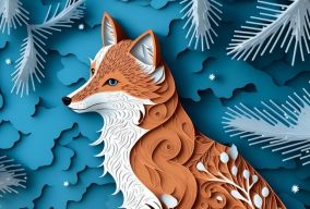 狐狸的剪纸艺术