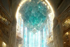 多层宫殿雕刻成巨型水晶