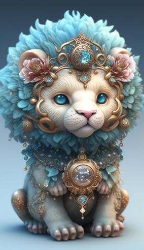 [V4] 3D渲染超级可爱的狮子