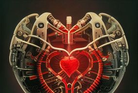一幅机械心脏的画