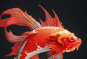 红色水锦鲤鱼龙