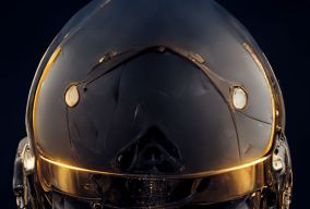太空旅行者头盔的轮廓
