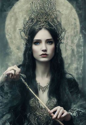 非常美丽的女巫的肖像